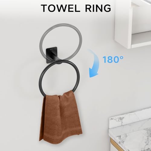 Black Bathroom Accessories Set, 4-Piece Bathroom Hardware Set