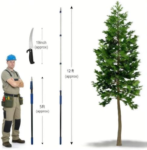26FT Reach Pole Saws for Tree Trimming with 5-20FT Telescoping Extension Pole