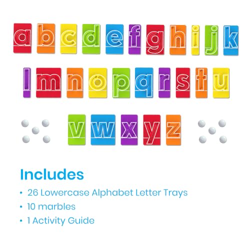 hand2mind MarbleTracers - Lowercase Letters, 24 Letter Tracing Trays, 10