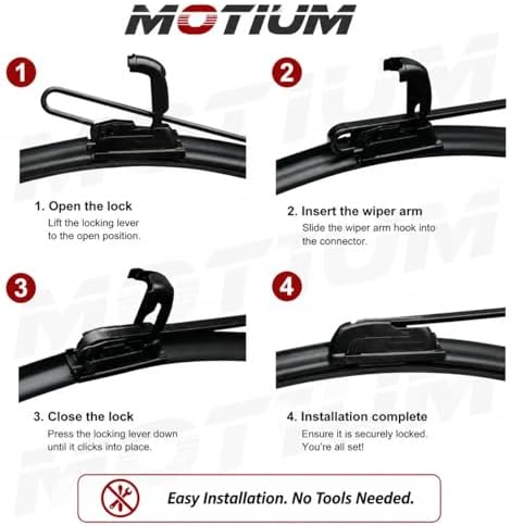 MOTIUM Windshield Wiper Blades 22"+22", All-Season, Set of 2