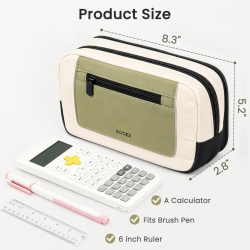 Sooez Pencil Case, Pencil Pouch Large Capacity, Pen Bag Storage Organizer
