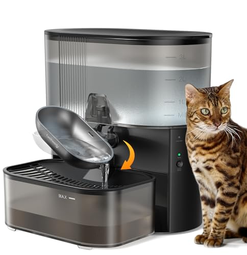 Wireless Cat Water Fountain No Filters, Wastewater Separation, FEELNEEDY
