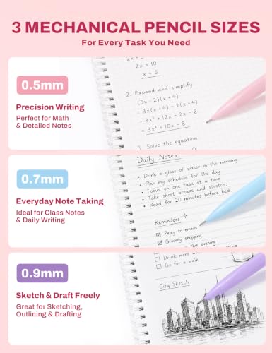 SUNEE Pencil Case with Supplies, 35PCS Aesthetic Stationery Set with Pastel
