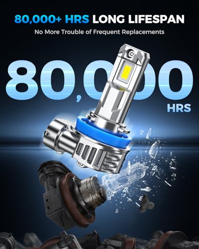 Marsauto H11 Light Bulbs, 40000LM M1L H11 LED Bulb, 80000H+ Lifespan H9 H8