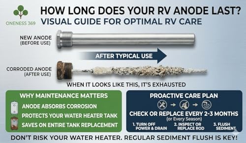 RV Water Heater Anode Rod 2-Pack, Galvanized 9.25”x3/4” NPT