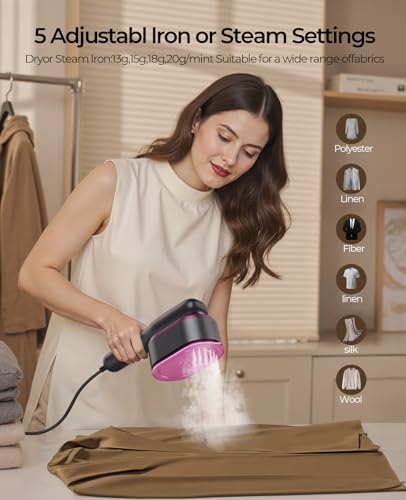 Travel Steamer for Clothes 1200W: 5-Mode Handheld Iron & Steam 15s Heat-Up