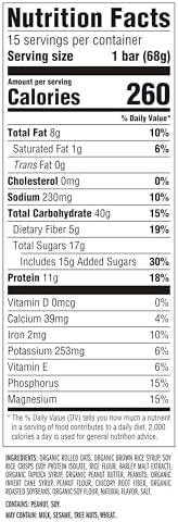 CLIF BAR Protein Energy Bars, Crunchy Peanut Butter, 15ct