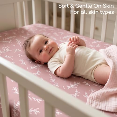 Pack and Play Mattress Sheets Fitted, 3 Pack Mini Crib Sheets