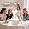 JMvicyroam Woven Basket,Small Rope Storage Bin with Handles & Ribbon Bag