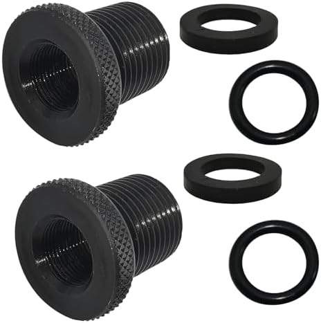 2 Pcs Knurled 1/2 x 28 to 3/4 x 16 Thread Adapters with Washers