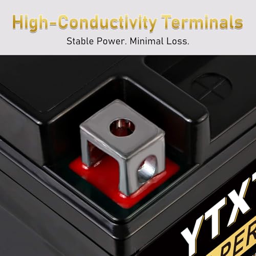 YTX7A-BS 12V 6Ah AGM Sealed Motorcycle Battery, Maintenance-Free, Compatible