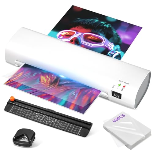 9 Inch Portable Laminator Machine with 40 Laminating Sheets and Trimmer