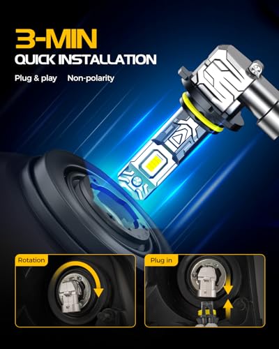 9005 Light Bulbs, 8X Ultra Brightness HB3 9005 Lights, 6500K Cool White