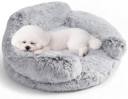 EHEYCIGA 23" Calming Donut Dog Bed for Small Dog & Cat Washable Pet Couch