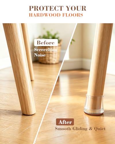 Chair Leg Floor Protectors, 24 Pack Silicone Furniture Pads for Hardwood