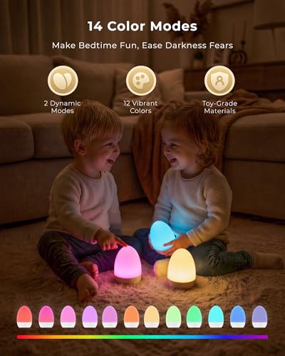 Egg Light for Nursery, Eye-Caring Touch Control Rechargeable Baby Night Light