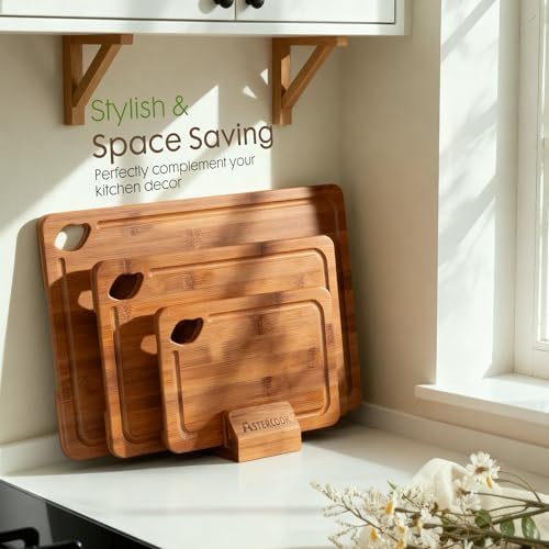 Astercook Bamboo Cutting Boards for Kitchen