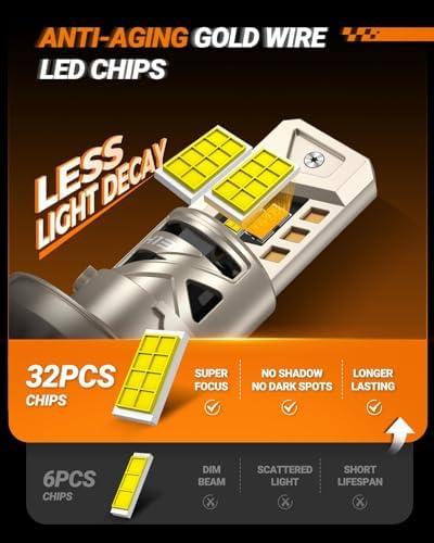 SEALIGHT H13 Light Bulb, 9008 LED Bulbs, 66,000LM 6500K Cool White