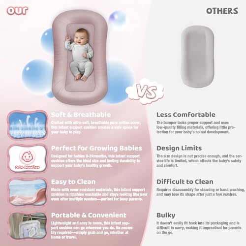 Infant Support Cushion - Organic Soft Cotton Baby Support Cushion for Newborn