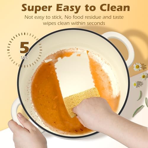 Enameled Cast Iron Dutch Oven - Umite Chef 5QT Pot with Lid & Cotton Potholders