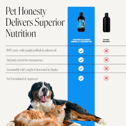 Wild Alaskan Salmon Oil for Dogs + Cats - 100% Pure Natural Omega 3 Fish Oil