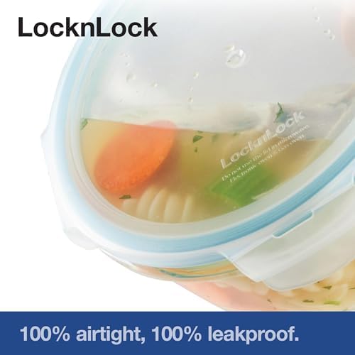 LocknLock 9.5-Inch, 54.1 fl oz (1.6 L) Purely Better Glass Round Pie Baking Dish and Food