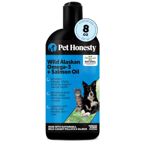 Wild Alaskan Salmon Oil for Dogs + Cats - 100% Pure Natural Omega 3 Fish Oil