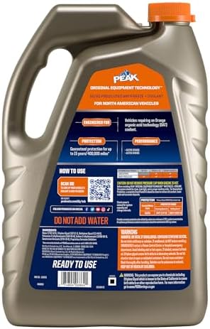 PEAK OET Extended Life Orange 50/50 Prediluted Antifreeze/Coolant for North American