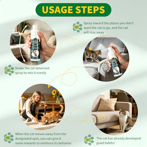 Cat Deterrent & Repellent Spray Anti-Scratch Training Aid, 8OZ 2 Pack