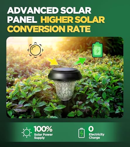 10 Pack Ultra Bright Solar Lights Outdoor Waterproof, from Dusk to Dawn Up to