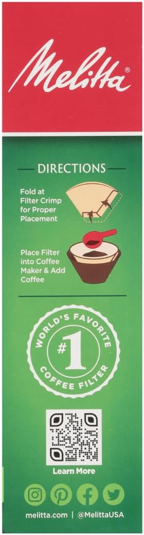 Melitta #4 Cone Coffee Filters, Natural Brown, 100 Count (Pack Of 3), 300