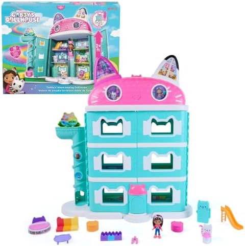 DREAMWORKS GABBY'S DOLLHOUSE Meow-Mazing Dollhouse, 2 Feet Tall, 15 Pieces