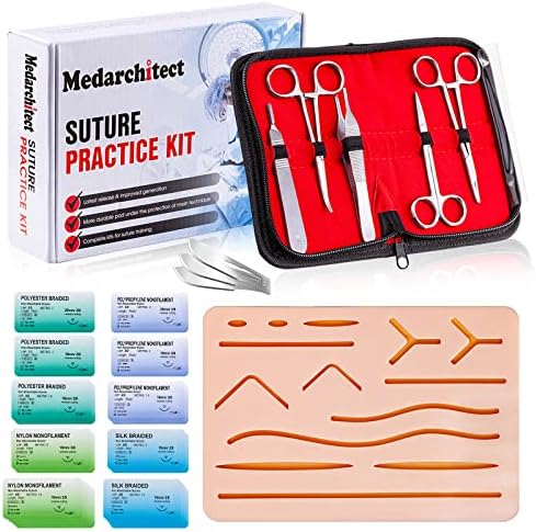 Medarchitect Suture Practice Complete Kit for Medical Student Training