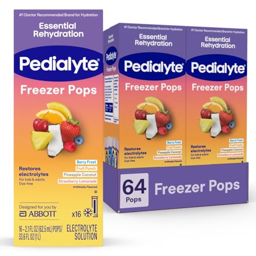 Pedialyte Electrolyte Solution Freezer Pops, Hydration Variety Pack