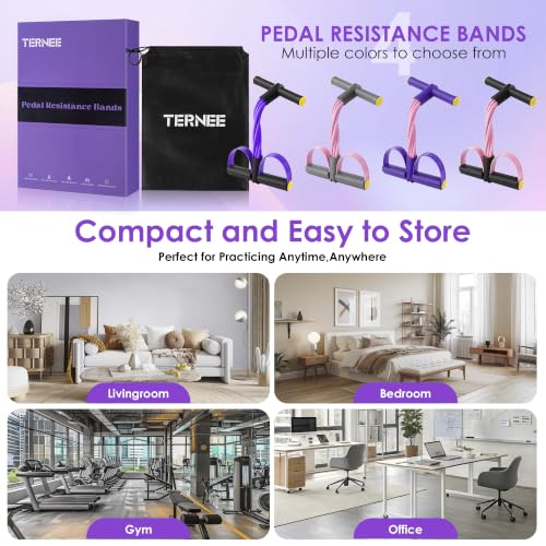 Pedal Resistance Band with Handle， Foot Pedal Resistance Band for