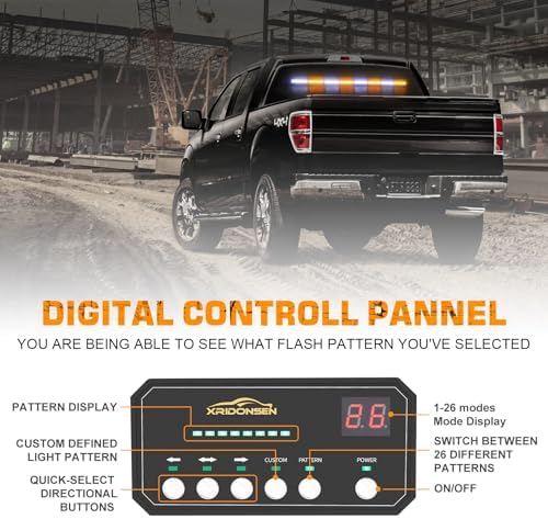 35 inch Strobe Light Bar, 48 LED Amber White Windshield Lights