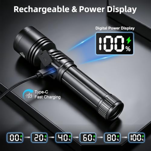 Rechargeable Flashlights High Lumens, Super Bright Flash Light 3Pack