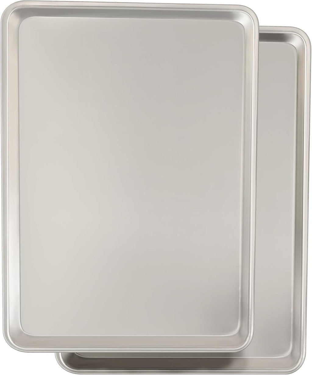 Commercial Quality Baking Sheet Pan Set, Natural Aluminum Cookie Sheet, Umite