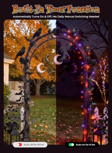 Brightown 4 Pack Battery Operated Halloween Lights, 17FT String Lights