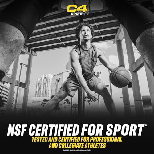 C4 Sport Pre Workout Powder with 135mg Caffeine, Blue Raspberry, 30 Serv
