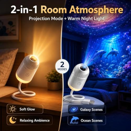 Galaxy Projector, Ocean Projector, 5D Holographic Night Light Projector, Plug