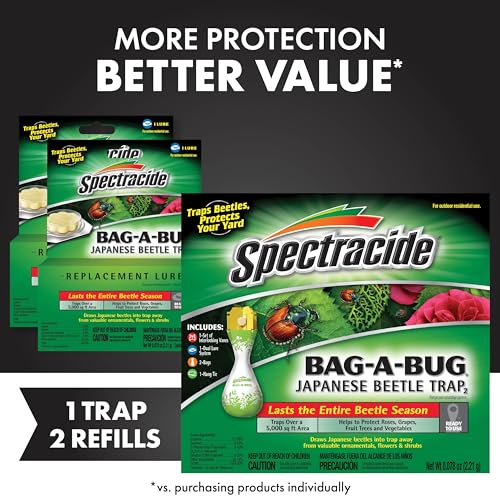 Spectracide Bag-A-Bug Japanese Beetle Trap Bundle, 1 Trap & 2 Refills