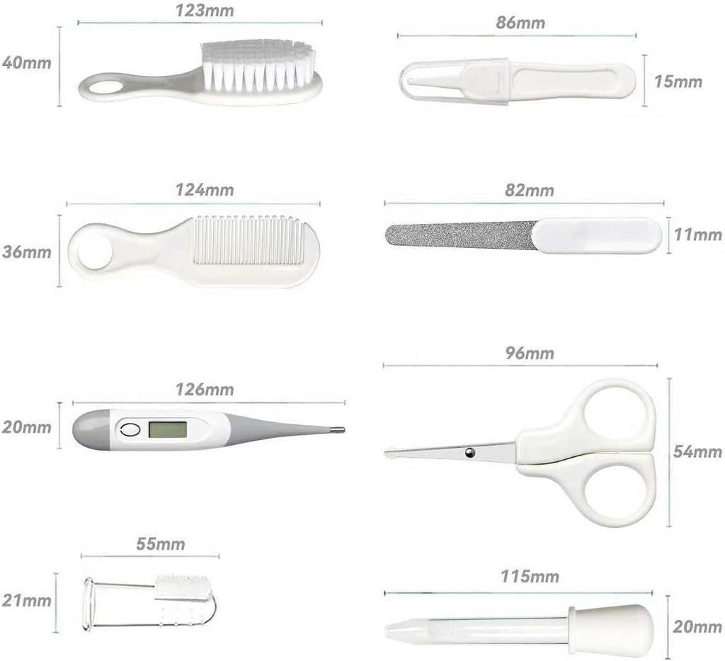 Baby Grooming Kit, Infant Safety Care Set with Hair Brush Comb Nail Clipper