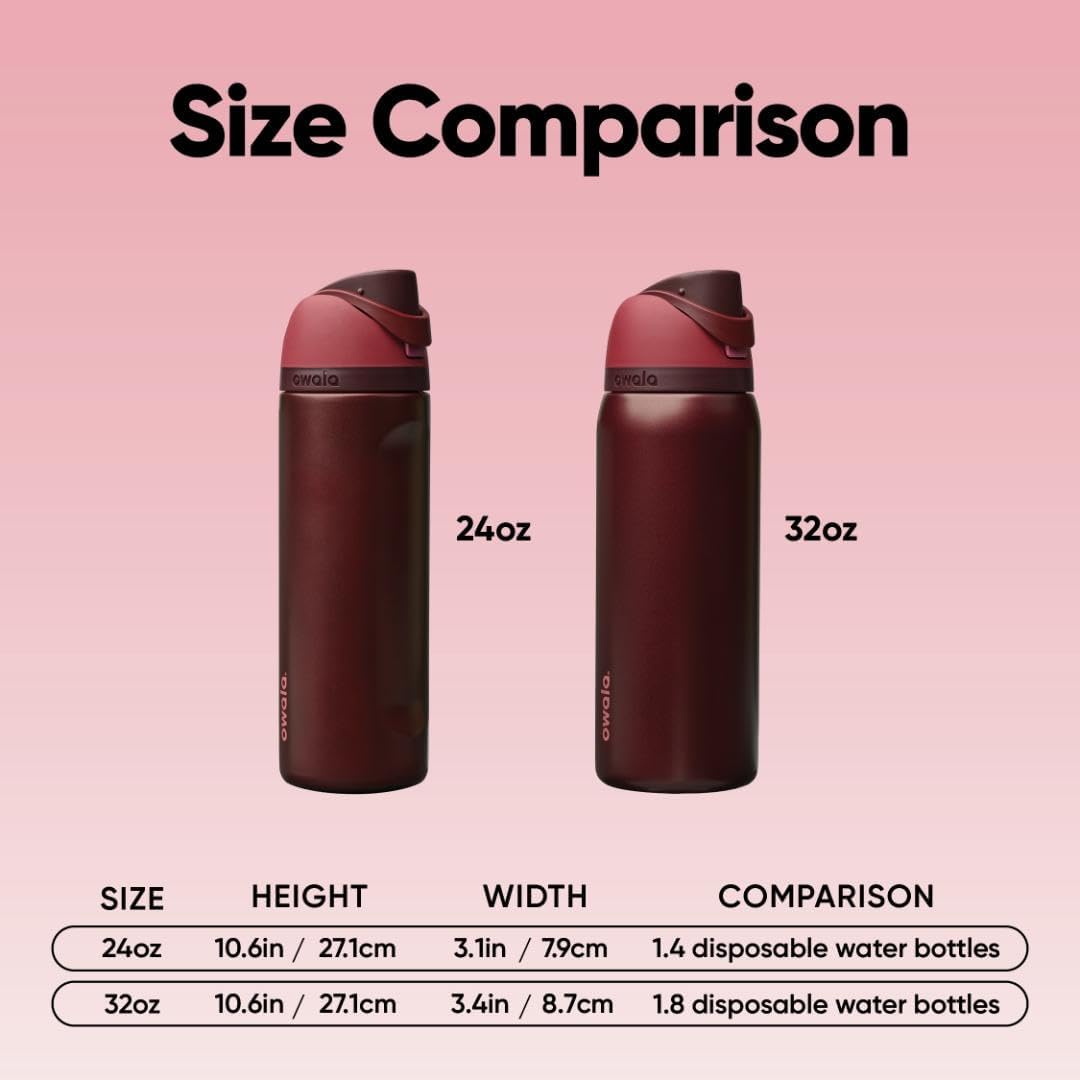 Owala FreeSip Insulated Stainless Steel Water Bottle with Straw, BPA-Free