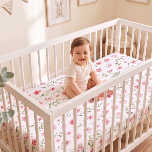 Pack and Play Mattress Sheets Fitted, 3 Pack Mini Crib Sheets