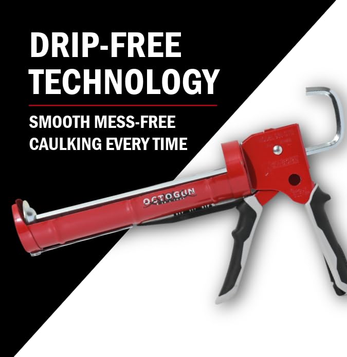 Newborn 930-GTD Drip-Free Smooth Hex Rod Cradle Caulking Gun with Gator