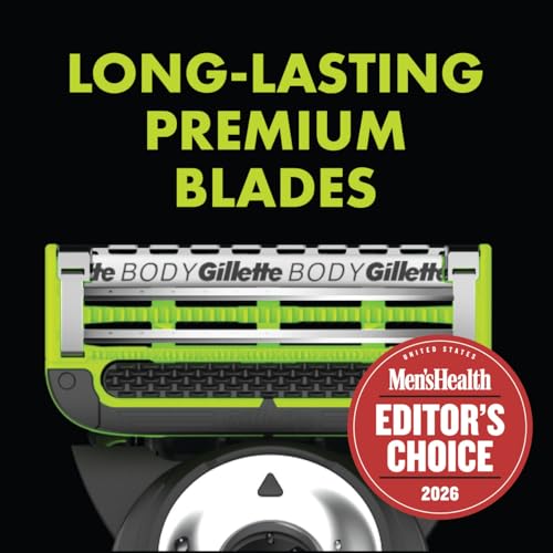 Gillette Labs Body + Intimate Razor For Men, Handle + 4 Blade Refills, Travel