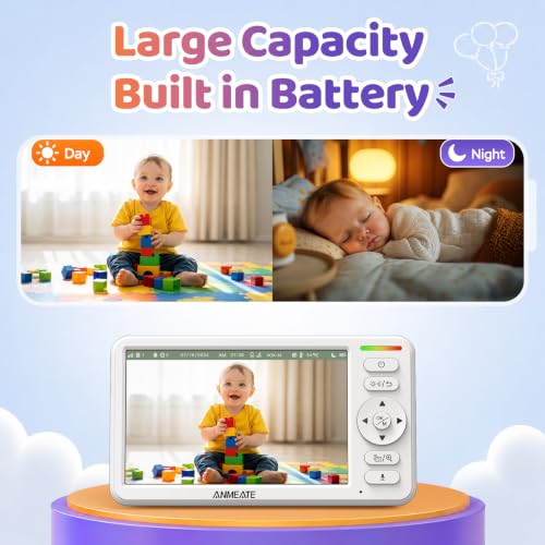 ANMEATE 6" Video Baby Monitor with Camera and Audio No WiFi