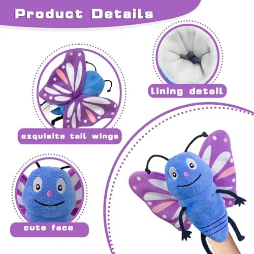 6pcs Insect Finger Puppet Set, Mini Hand Puppets Suitable for Kids
