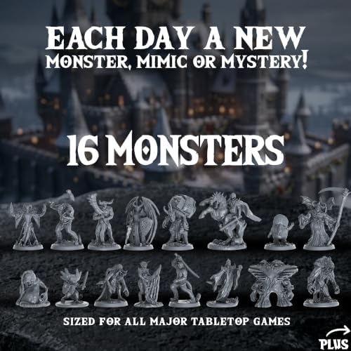 D&D Miniatures Advent Calendar with DND Mimics and Monsters Minature 28mm
